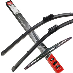 Front & Rear kit of Aero Flat Wiper Blades fit VAUXHALL Combo (E) Sep.2018->