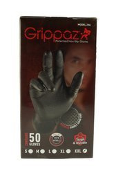 Grippaz 246 Disposable Nitrile Gloves size XXL Powder-Free BLACK