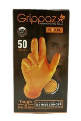 Grippaz 246 Disposable Nitrile Gloves size XXL Powder-Free ORANGE